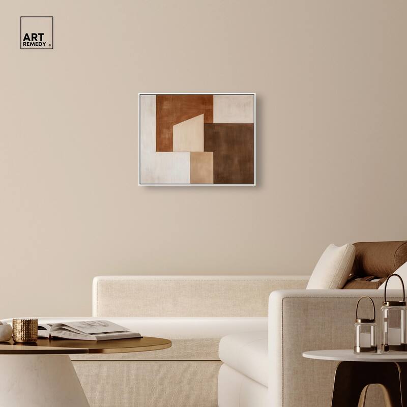 Cream and Brown Panels I Canvas by Art Remedy