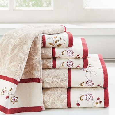 Cotton Jacquard 6 Piece Towel Set