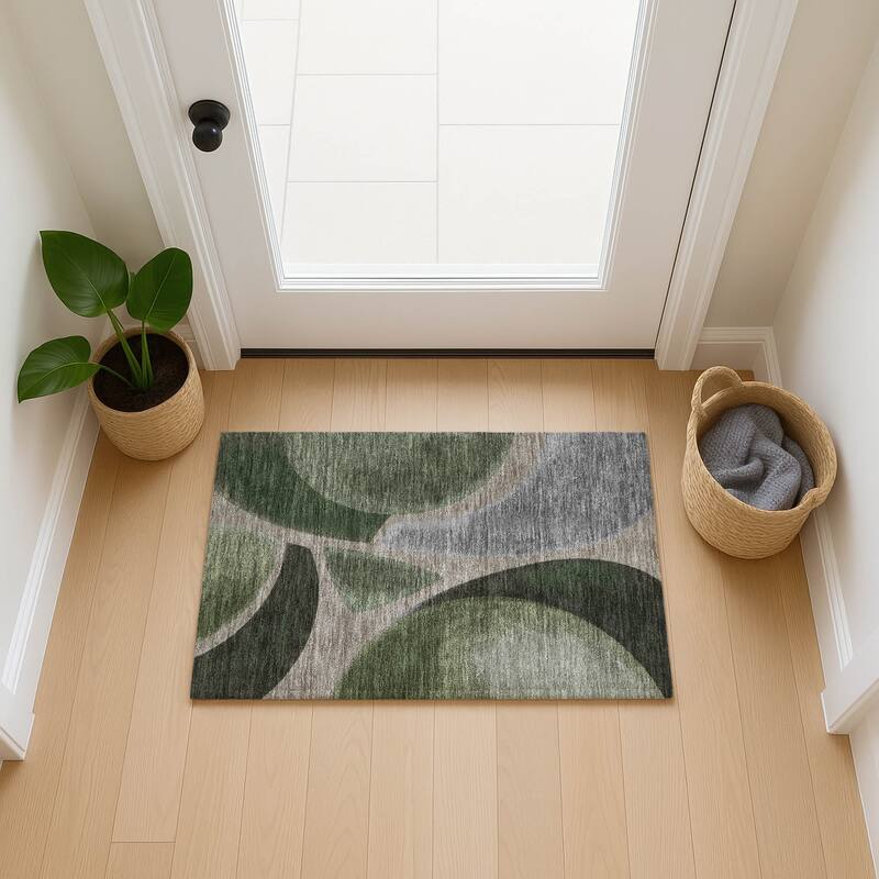 Machine Washable Indoor/ Outdoor Modern Hays Chantille Rug