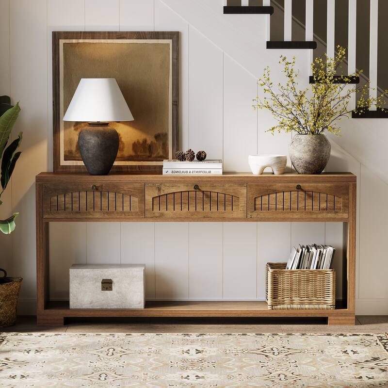 70.8-Inch Long Console Table, Farmhouse Narrow Entryway Table