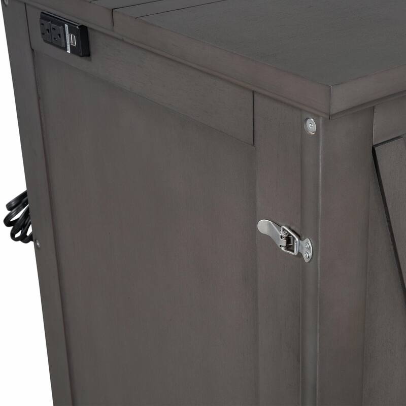 Solid Pine Murphy Bed Chest - Cube Cabinet Bed with Charging Station and Large Storage Drawer