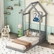 preview thumbnail 18 of 19, Twin Size House-shaped Roof Headboard Floor Bed (without slats)