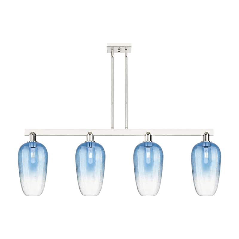 Innovations Lighting 716-4I-16-48 Brookhaven Flute Linear Brookhaven - Polished Nickel / Sapphire Blue