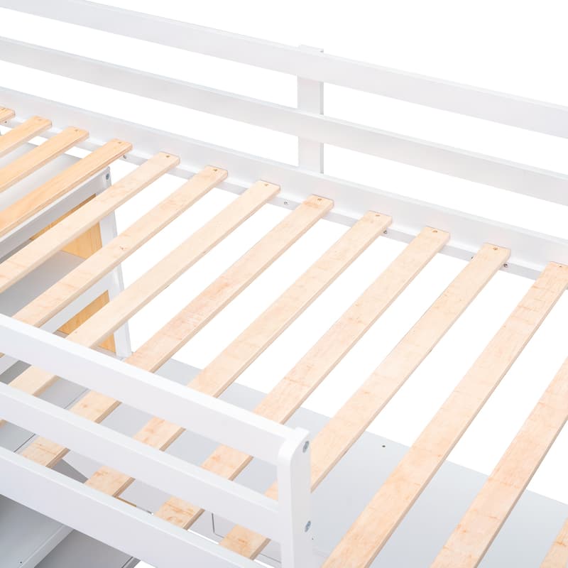 Loft Bed with Desk and Shelves