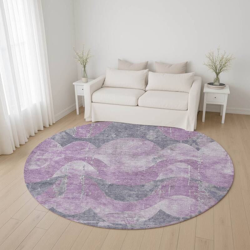 Premium Washable Super Soft Contemporary Mayfield Rug - Lavender - 8' x 8'