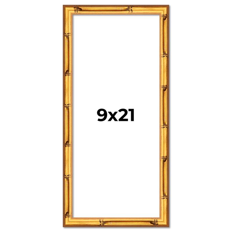 9x21 Frame Gold Bamboo Picture Frame Modern Photo Frame Includes UV Acrylic Shatter Guard Front Acid Free Foam Backing Board