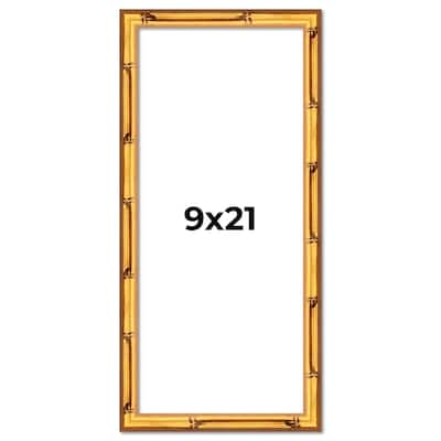9x21 Frame Gold Bamboo Picture Frame Modern Photo Frame Includes UV Acrylic Shatter Guard Front Acid Free Foam Backing Board