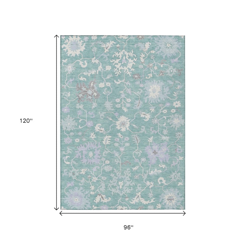 HomeRoots Floral Transitional Rectangle Outdoor Rug