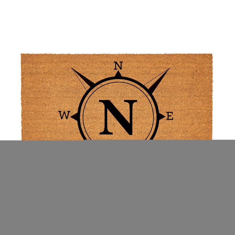 Coastal Coir Mat Compass Monogram 36"x24" - Letter N