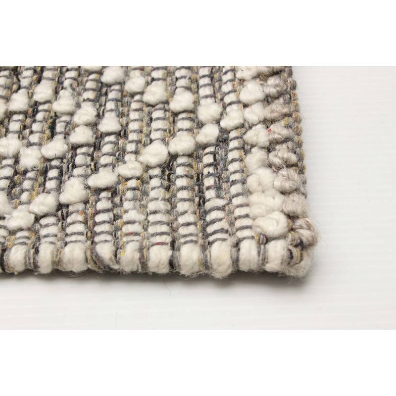 ECARPETGALLERY Braid weave Sienna Taupe Wool Rug - 5'1 x 8'6