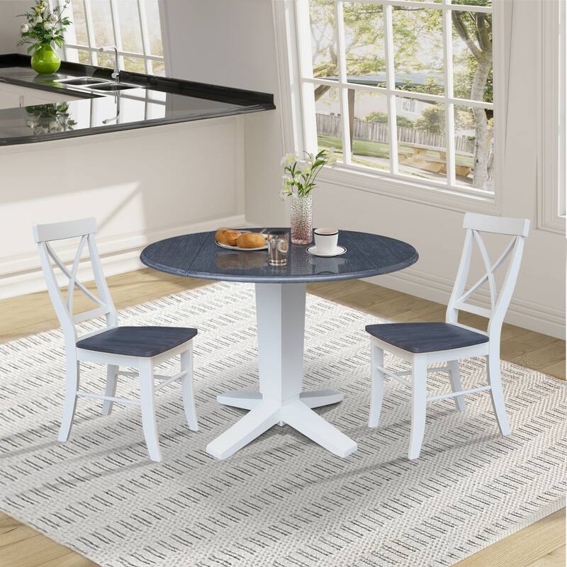 42" Round Drop Leaf Table with Dining Chairs