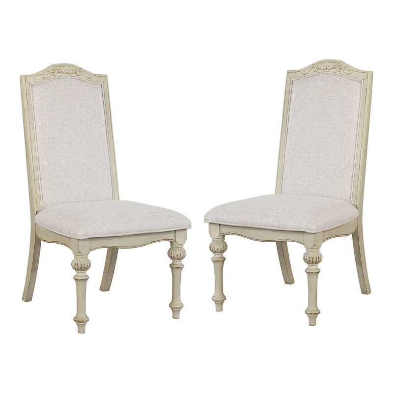 The Gray Barn Caelum Farmhouse Antique White Dining Chairs (Set of 2)