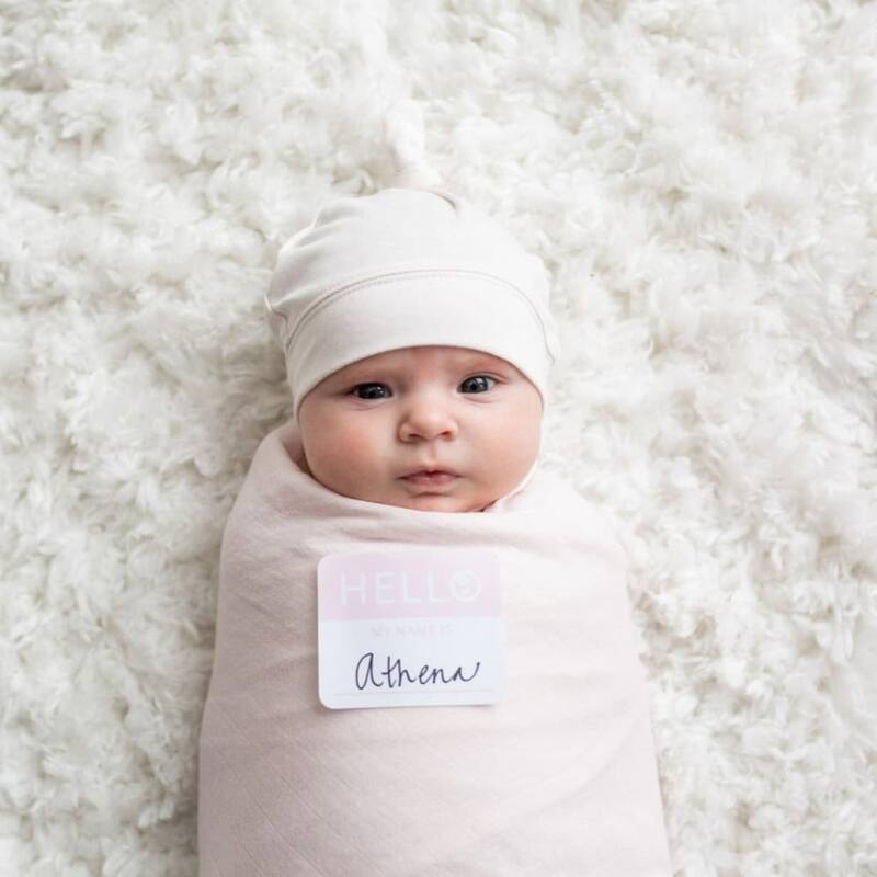 lulujo Hello World Hat & Swaddle Set