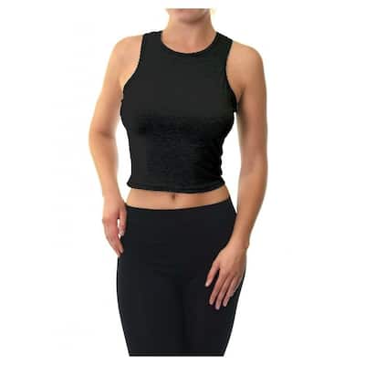 Ladies Racerback Crop Tank Top Casual Rayon FormFitting Stylish Design Size S M L
