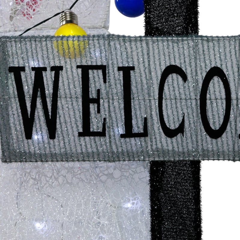 3D Lighted "Welcome" Snowman Outdoor Christmas Decoration - 48" - Warm White LED