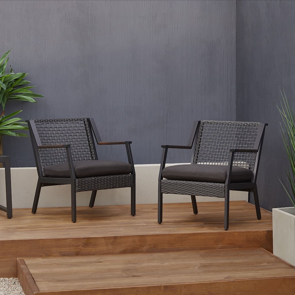 Calvin 25.25" Chair Set of two Black by Real Flame