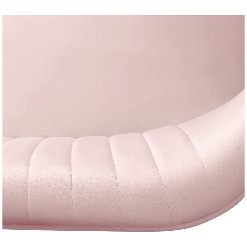 Farrah Upholstered Velvet Polyester 46" Wide Loveseat - Armless/ Scalloped Back