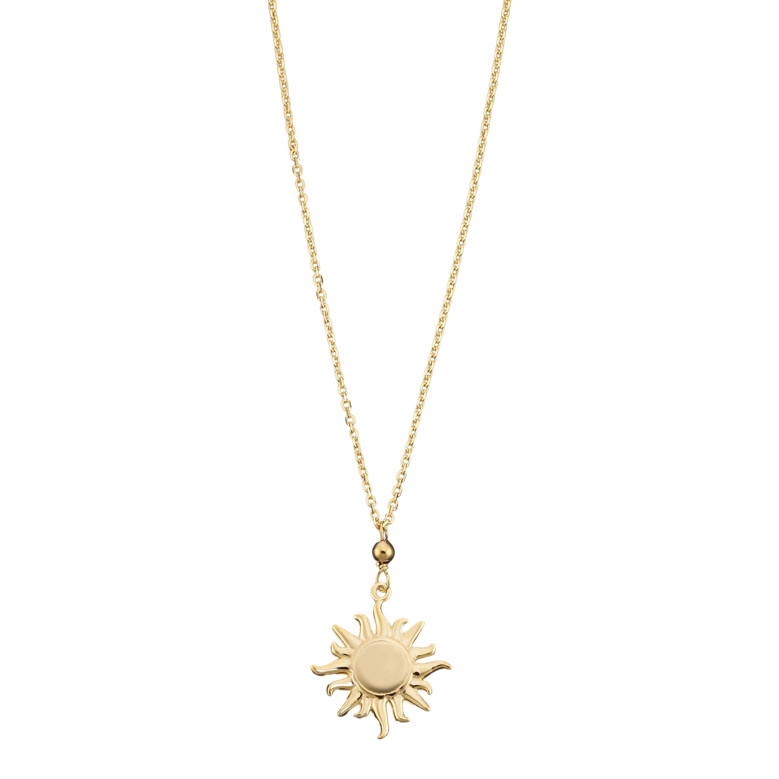 Au Naturale 10k Yellow Gold Sun Celestial Charm Adjustable Necklace