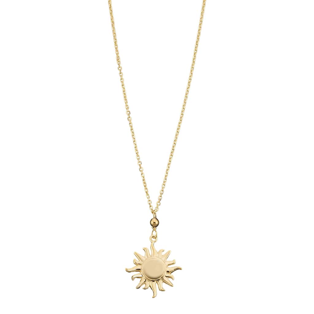 Fremada 10k Yellow Gold Sun Celestial Charm Adjustable Necklace