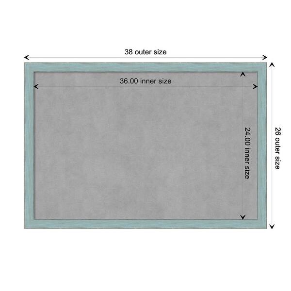 dimension image slide 11 of 17, Framed Magnetic Board, Sky Blue Rustic