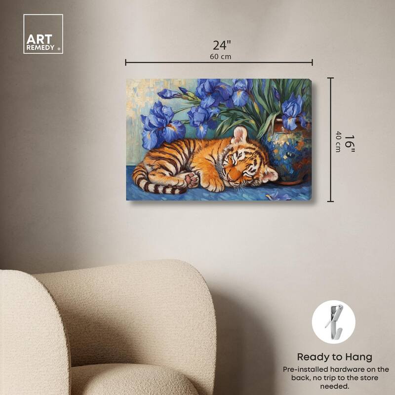 Gentle Tiger Nap Canvas by Art Remedy, Gallery Wrapped