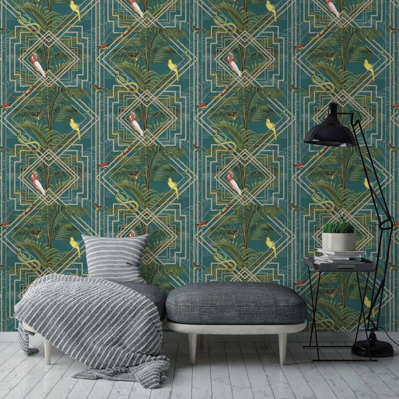 Akello Tropical Unpasted Non-Woven Wallpaper – 396in x 20.8in
