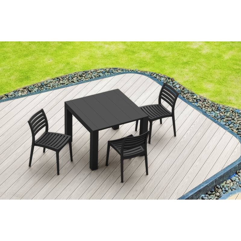 33" Black Outdoor Patio Stackable Dining Chair