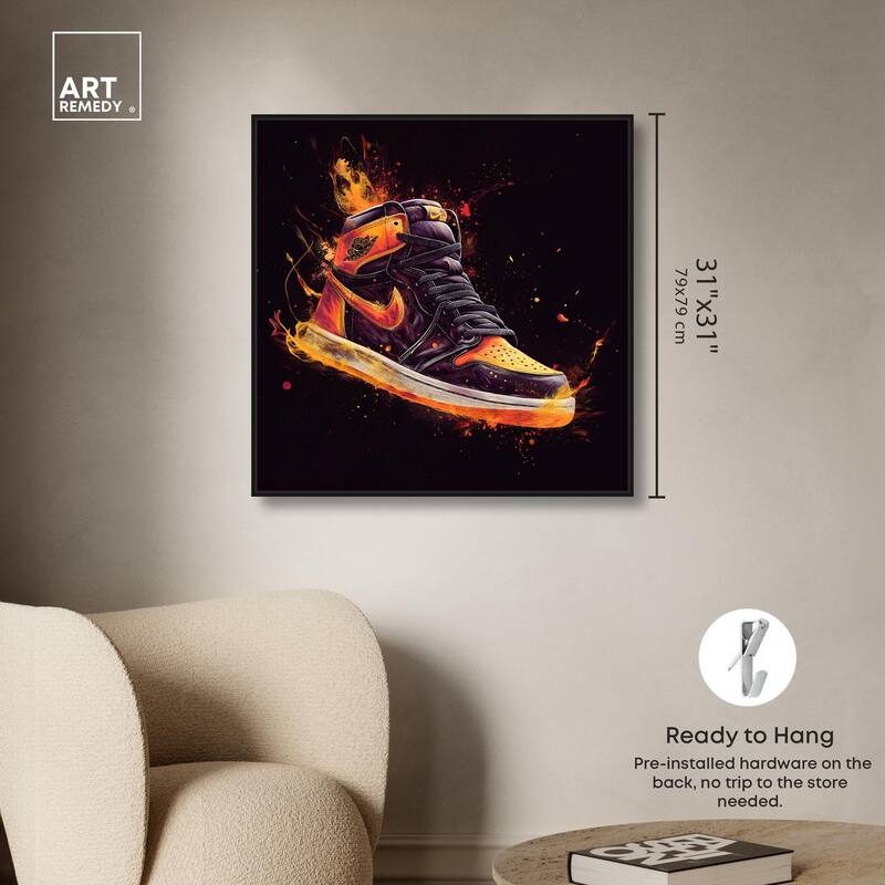 Jumpman on Fire II Canvas by Art Remedy