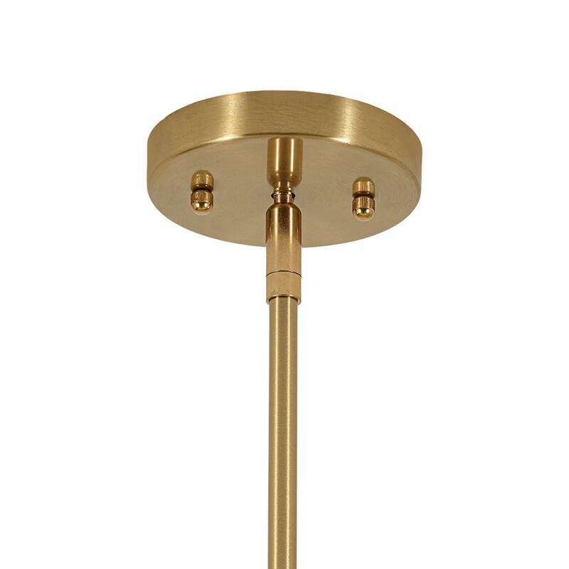 Mid-century 5-Light Striped Glass Linear Dining Chandelier - 34.3 in