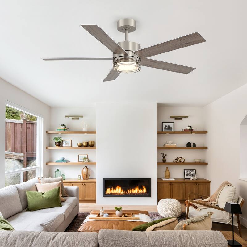 72/52-inch Reversible 8/5-Blade Dimmable LED Ceiling fan with Light and Remote