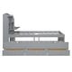 preview thumbnail 27 of 25, Full Size Wooden LED Platform Bed with Trundle & Storage Headboard with Drawers, White