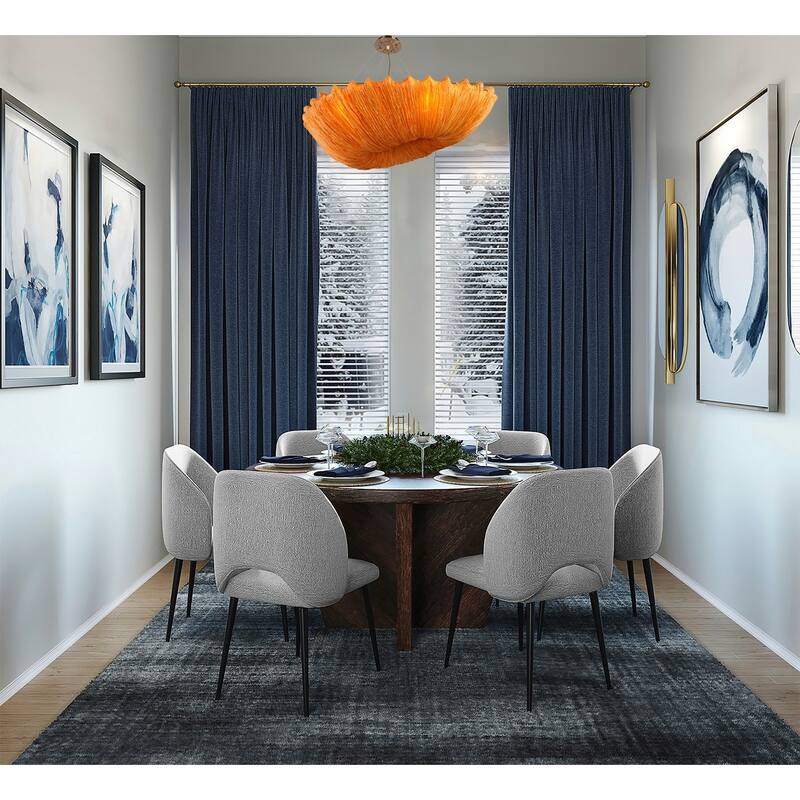 4-Light Orange Fabric Lighting Fixture