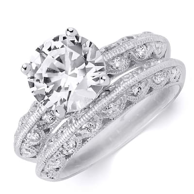 2.25 CT Womens Fashion Bridal Ring Set Real Authentic Sterling Silver