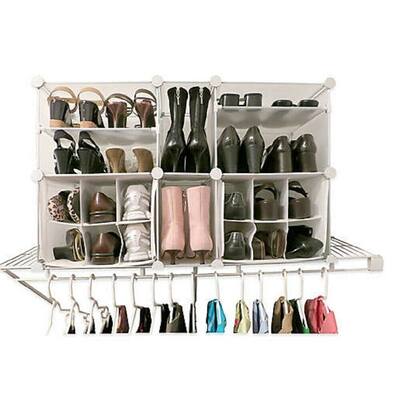 Luxury Living Modular Shoe Organizer in Clear/White