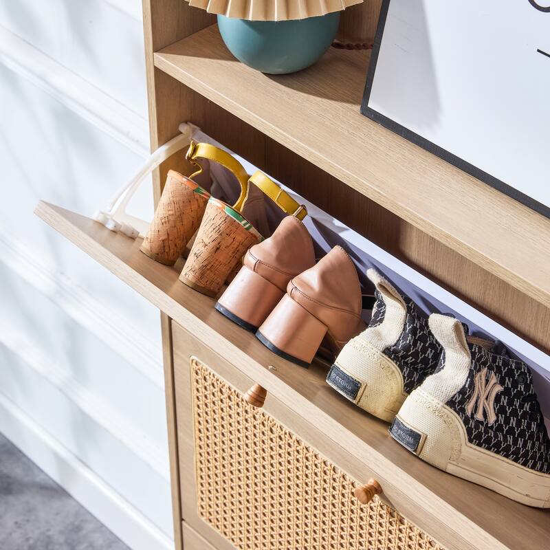 Rattan Shoe Storage Cabinet