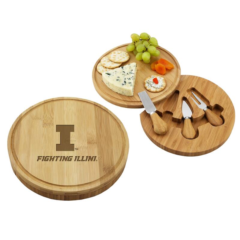 NCAA Illinois University Fighting Illini Bamboo Cheese & Charcuterie Board
