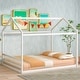 preview thumbnail 2 of 15, Queen Size Wooden House Bed with Headboard
