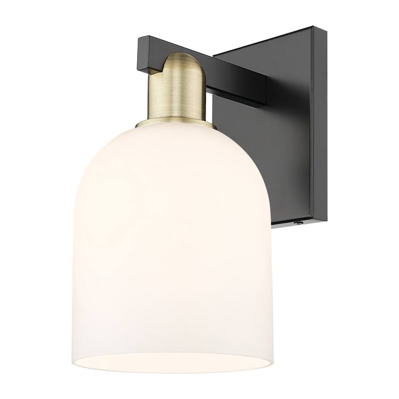 Innovations Lighting 716-1W-12-6 Bella Sconce Bella 12" Tall Wall - Black Antique Brass / White