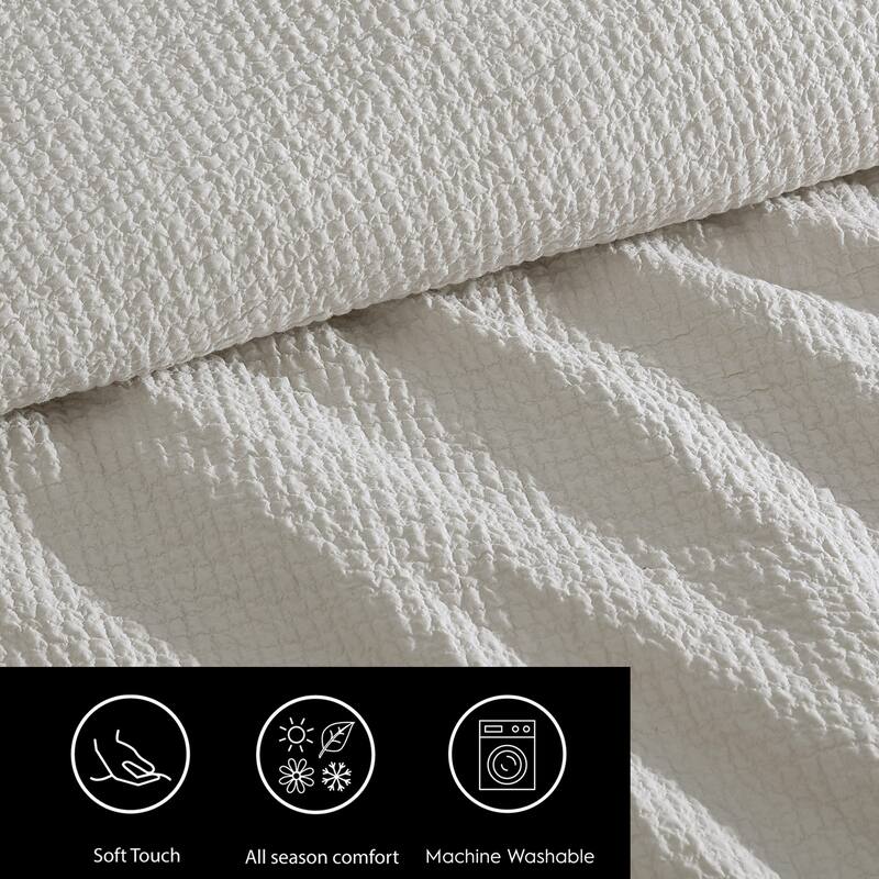 Vera Wang Puckered Texture Cotton Duvet Cover Set