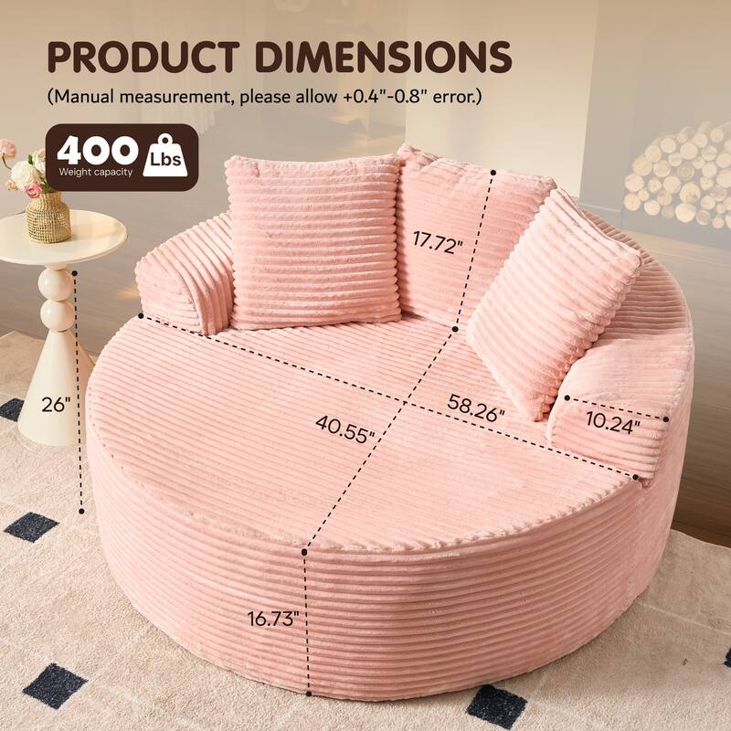 OVIOS Indoor Circular Plush&Fluffy Lazy Sofa