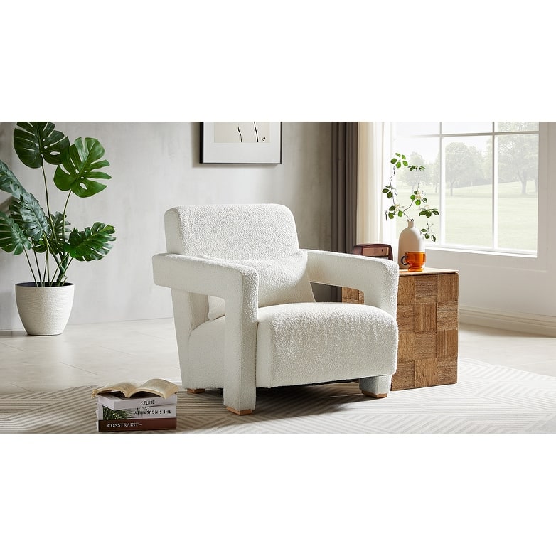 Boucle Accent Chair Set of 2 with Ergonomic Design