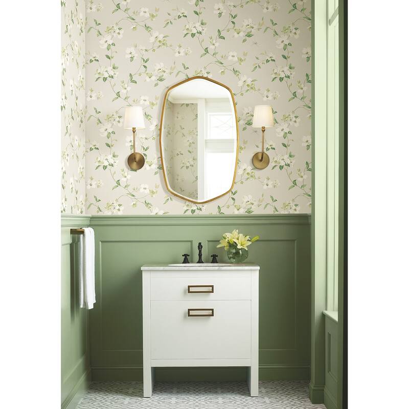 York Wallcoverings Dogwood Light Grey Wallpaper