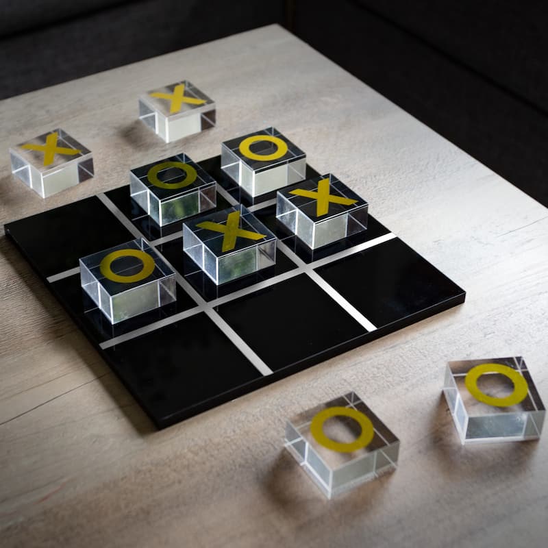 Acrylic Tic Tac Toe Game by Trademark Games (Black, Clear, and Gold)