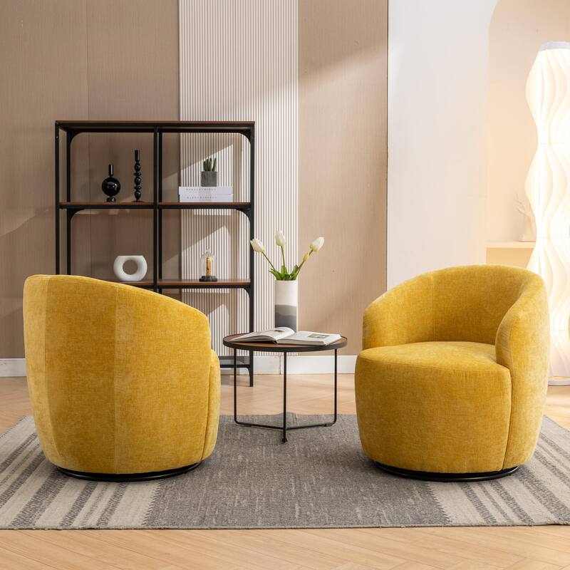 Armchair with black powder coated metal ring