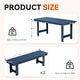 preview thumbnail 23 of 58, 3-Piece HDPE Outdoor Dining Set with Umbrella Hole Table and Two 2-Person Benches