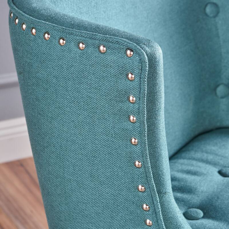 Teal 28" Accent Chair with Waffle Stitching