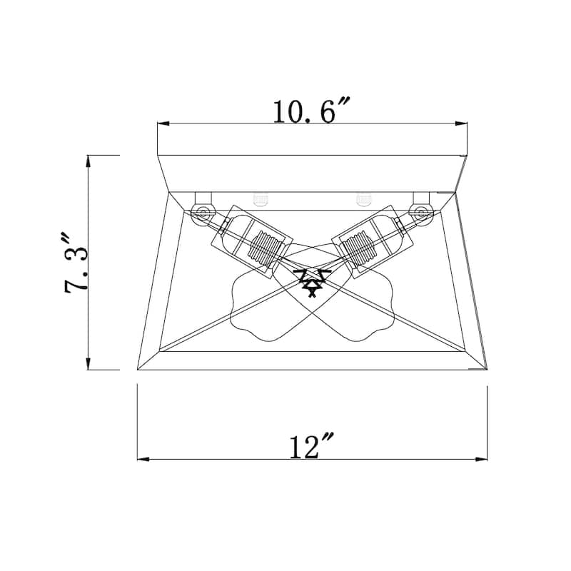 Podell Oil Rubbed Bronze 2-Light Open-Cage Metal Flush Mount