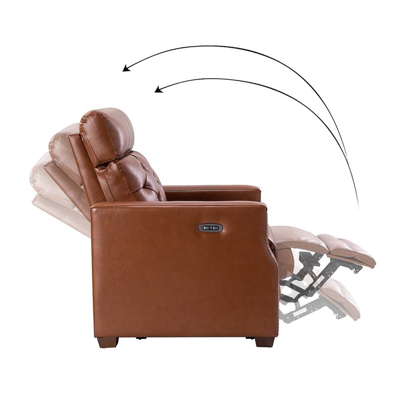 Alina 31.50" Wide Genuine Leather Power Recliner with USB Port