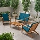 preview thumbnail 15 of 25, Leah Outdoor 4 Seater Chat Set with Cushions by Christopher Knight Home
