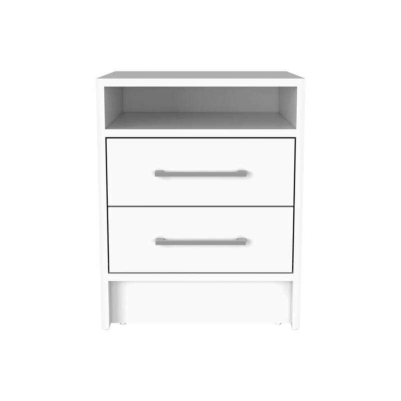 Modern 2-Drawer Nightstand with Spacious Storage and Smooth Sliders